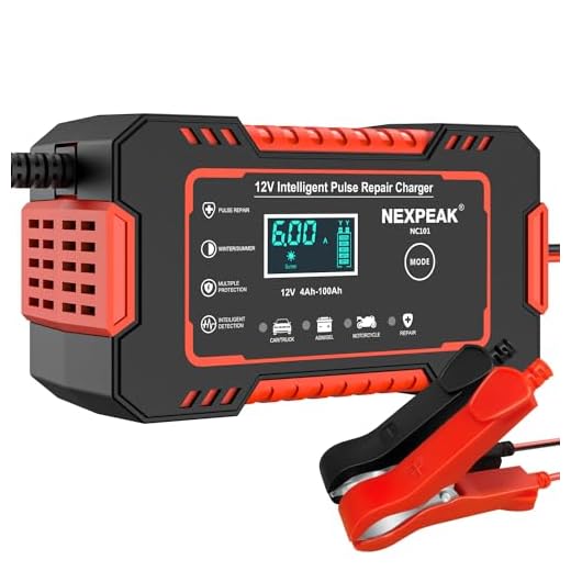 NEXPEAK NC101 Car Battery Charger, Smart Battery Trickle Charger 12V 6A Automotive Battery Maintainer Desulfator with Temp Compensation for Car Truck Motorcycle Lawn Mower Marine Lead Acid Batteries