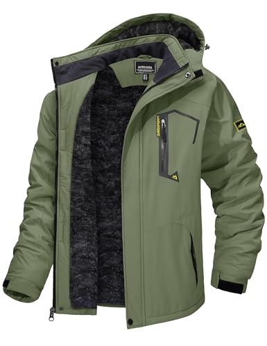 Image of TACVASEN Men's Winter Skiing Jackets Water Resistant Fleece Coats Insulated Thermal Snowboard Jacket Parka Raincoat with Hood
