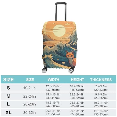 Anime Style Cat Luggage Cover Elastic Luggage Covers for Suitcase Travel Luggage Covers Anti-Scratch Washable Suitcase Sleeve Fits 19-32 Inch Luggage2