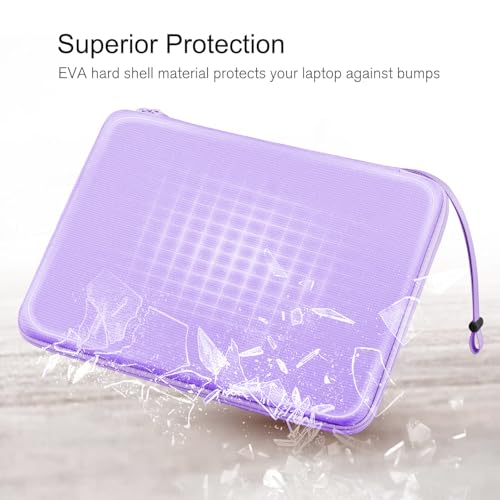 Image of MOCA EVA Hard Laptop Sleeve for 14 inch - 15 inch Laptop MacBook Air 15, HP 15s, Dell Inspiron 15, ASUS Vivobook 15 | Tailored Fit 14.5x10.2 Inch Internal Shockproof Cover Purple