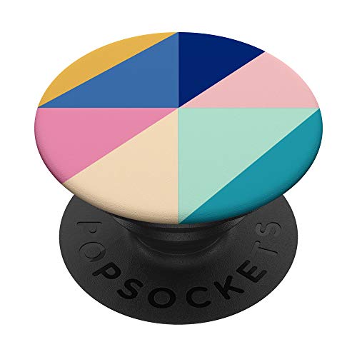 Colorful Aesthetic Geometric Triangle Shapes Blue Pink Mint PopSockets Swappable PopGrip