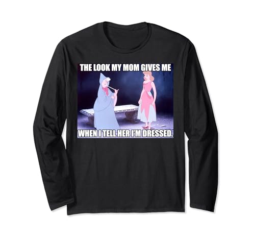 T-shirt Cendrillon Disney vêtement manches longues femme mème humour de maman