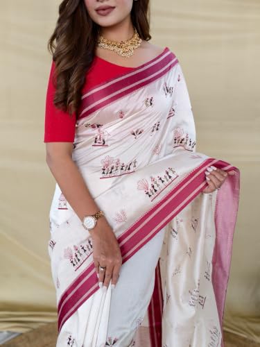 EVASHTRA kanjivaram silk saree in tussar silk – image 4