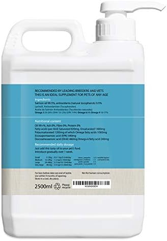 Healthy Hounds Scottish Salmon Oil for Dogs Cats & other Pets - 2500ml - Dog Fish Oil Supplements with Omega 3 - Supports Joints, Hip & Brain Health