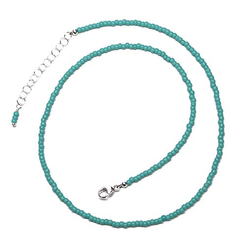 Turquoise Color Choker Necklace, Thin 1.5Mm, Adjustable 14-15 Inches #TOP21