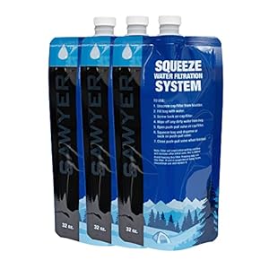 SAWYER Outdoor Waterzuivering Filter Onderdelen Emmer Emmer Conversie Inline Quick Fill Adapter Schroef Koppeling Kit Sawyer Accessoires (SP113 Knijpbare Vervangende Zakken 3x1L)