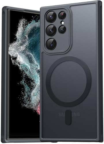 EASDNB für Samsung Galaxy S22 Ultra Hülle für Magsafe, Magnetisch Handyhülle für S22 Ultra Hülle, Kameraschutz Stoßfeste Kratzfeste Durchscheinende Schutzhülle für Samsung S22 Ultr