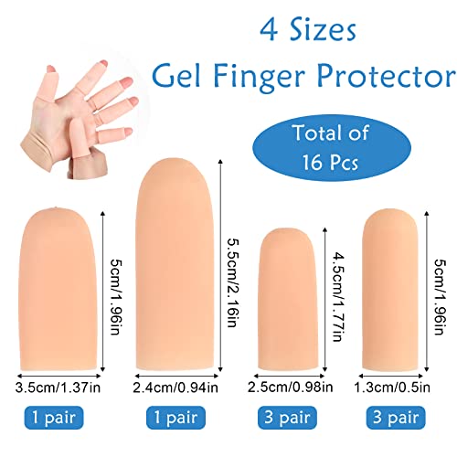 Fingerlinge Tikplus Fingerschutz 16 Stück Gel 4 Größen für Fingerkuppenschutz