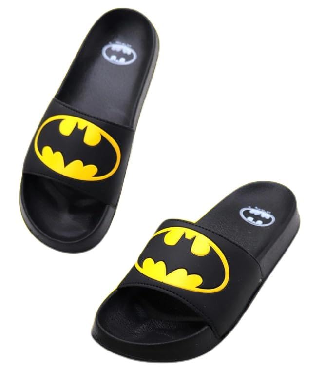 Image of SVAAR x Batman Official Slides for Men | Soft Cushioned Footbed, Anti-Slip Sole - Lightweight Slippers for Men Indoor /Outdoor Dailywear