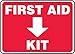 Accuform Signs MFSD506VP Plastic Safety Sign, Legend "FIRST AID KIT (ARROW DOWN)", 7" Length x 10" Width x 0.055" Thickness, White on Red