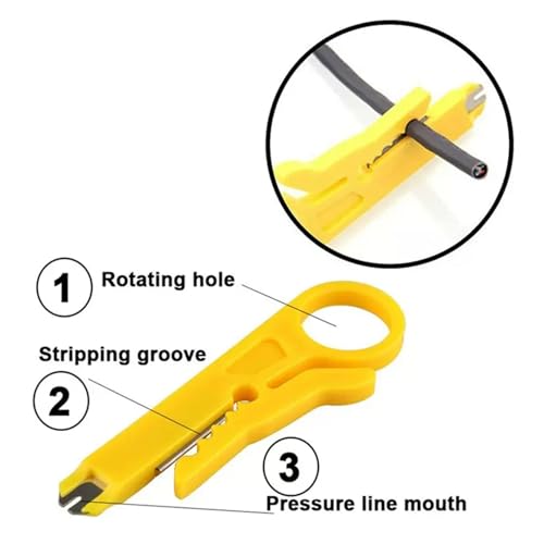 Lsa Auflegewerkzeug,Netzwerk Werkzeug,Einfädelhilfe Netzwerkkabel CAT 7 Zange Set,Kabel Anlegewerkzeug,Unterputz Patch Anschlusswerkzeug Multifunktionale Universal Crimpzange,für Netzwerkdose Aufputz