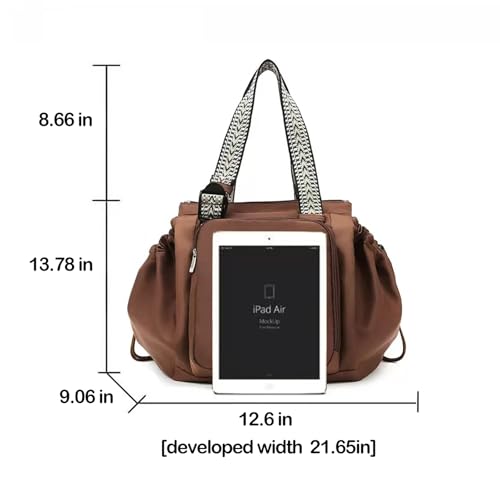 Bolso tote multi-bolsillo de tela Oxford, convertible en mochila o bolso de hombro, para uso diario y mamás miniatura 5
