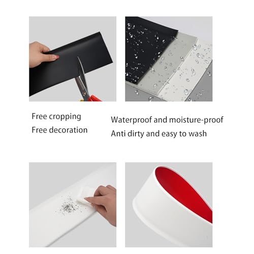 4 Inch Self-Adhesive Vinyl Wall Base, Flexible Wall Baseboard Molding Trim,black,Peel And Stick Rubber Wall Base Moulding Trim.(Size:40ft12m)
