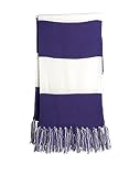 Purple and White Striped Scarf