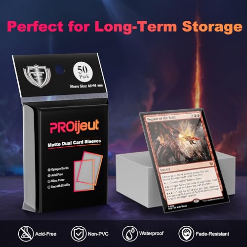Image of 200 Pack Card Sleeves, Matte Dual Trading Card Sleeves with Opaque Back & Smooth Shuffle, Tear Resistant Card Protectors for MTG, TCG and Game Cards (Justice Silver)