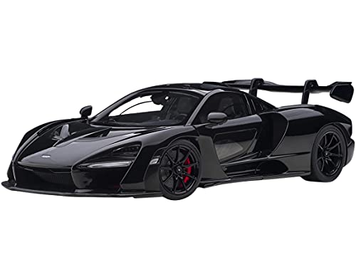 Mclaren Senna Stealth Cosmos Black With Carbon Accents 1/18 Model Car By Autoart 76076 #TOP1
