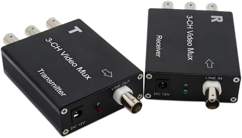 3-Way Video Multiplexer, Analog Surveillance Signal One-To-Three Overlay, Multi-Channel Camera One-Line Communication Easy Install