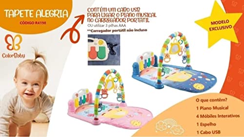 Tapete de Atividades Multifuncional Alegria Azul Color Baby