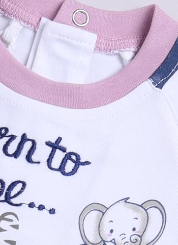 Image of BabyGo Baby Half Sleeve Rompers 100% Cotton Rompers for New Born Baby Boys|Daily Suits for Baby Boys & Girls| 6X9M|GREY-ROSE|Onesies| Infant Clothes | Pack of 2