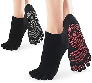 SOX TOWN Yoga Socks with Half Toe Non-Slip Toeless for Women Pure Pilates