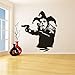 Banksy Street Art Graffiti Wall Sticker Banksy Style Clown and Gun Decalcomania da muro in vinile di Clown Gun Rimovibile Home Decor Murale A1 57x64cm