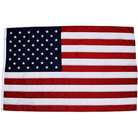 4x6 Ft American Flag | 100% Made in USA | US Flag in Heavy Duty Outdoor Nylon - UV Fade Resistant - Premium Embroidered Stars, Sewn Stripes, and Brass Grommets (4 x 6 Foot) Cover