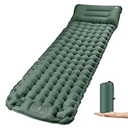 JEMULICE Materassino Campeggio Autogonfiabile, Aggiornato, Spessore 10cm/4inch con Cuscin, Ultraleggero&Impermeabile per Trekking, Backpacker, Tenda