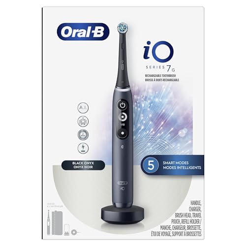 Oral-B iO Series 7G Electric Toothbrush with 1 Replacement Brush Head, Black Onyx