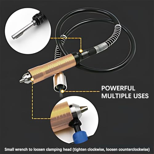 Flexible Bohrwelle Verlängerung, 113cm/44 Zoll Länge Flexwelle Flexible Welle Biegsame Welle FüR Bohrmaschine Mit Bohrfutter 0.3-6.5mm, Mehrzweck Bohrwellen VerläNgerung FüR Rotationswerkzeuge