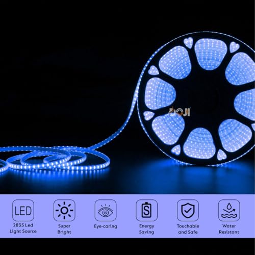 Image of DOJI 2835 Strip Lights for Home Decoration | 120 led per Meter led Strip Light | Rope Lights for Ceiling | Decoration Lights for Diwali, Christmas, Home, False Ceiling (Blue, 25 Meter)