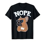 Lustige französische Bulldogge Frenchie Tee Nope Vintage Retro Style. Perfekte Geschenkidee für Männer - Bester Frenchie Dad aller Zeiten. Großartiges Geschenk. Humor Canine Frenchie Hundebesitzer Nope Lazy French Bulldog.