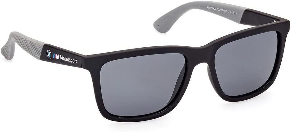 BMW Mens Injected Glasses Sunglasses, Matte Black, 54 US