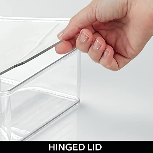 Mdesign Plastic Small Stackable Divided Battery Storage Organizer Box With Hinged Lid For Aa, Aaa, C, D, 9 Volt Sizes, Great Storage For Kitchens, Home Offices, And Utility Rooms - 2 Pack - Clear #TOP5