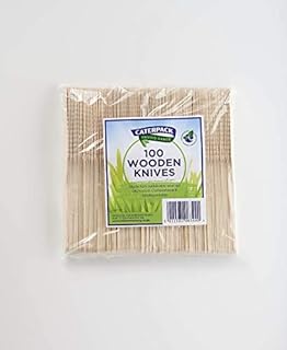 Caterpack Enviro Wooden Knives, fully recyclable and biodegradable. 100% Birchwood, splinter free smooth texture. Perfect for BBQ's/Parties/Food Services. Eco-Friendly. Pack 100.