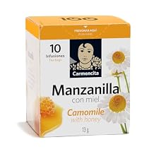 Carmencita. Chamomile with Honey infusion 10 teabags. 13g 0.46oz. Pack of 2.