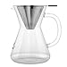 Coffee Gator Pour Over Coffee Maker - 14oz High Heat Borosilicate Glass with Reusable Stainless Steel Filter, Drip Coffee Brewer Pourover Dripper Set Carafe, 400ml Clear