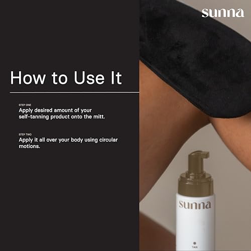 Image of Tanning Mitt by SunnaTan - Soft & Plush Self Tanning Mitt for a Streak-Free Application - Washable & Durable - Protects Hands from Stains