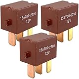 156700-2790 Relay 3-Pack - 12V 4-Pin Micro Relay Compatible with Toyota, Alfa Romeo, Fiat, Lancia - Fixes Fuel Pump, Starting, Window, and AC Issues