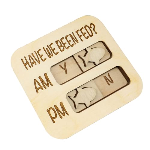 Natural Wood Pet Feeding Trackers with Animal Motifs Practical Magnets Fed Sign with Pet Trackers for Fridge Wooden Pet Feeding 