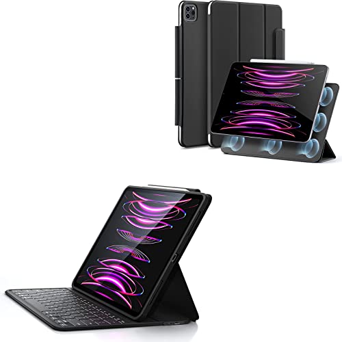 Esr Ascend Keyboard Case Lite Rebound Magnetic Case Compatible With Ipad Pro 12.9 Inch (2022/2021/2020, 6Th/5Th/4Th Gen), Convenient Magnetic Attachment, Two-Way Stand, Full Pencil 2 Support #TOP12