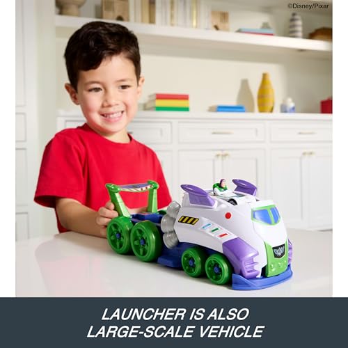 Hot Wheels Toy Car, Disney and Pixar Hi-Tech Buzz Lightyear Launcher & Hauler with 1:64 Scale Die-Cast Superstar Speeder Hi-Tech Buzz Lightyear - image 3