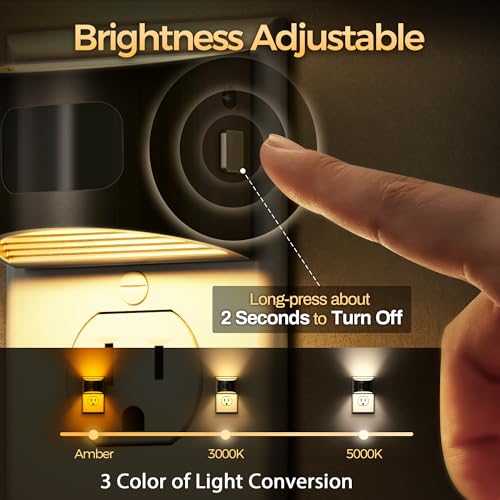 Image of DORESshop LED Night Light[2 Pack], Night Lights Plug into Wall, 3 Color Temperatures Plug in Night Light with Motion Sensor, Dusk to Dawn Sensor, Nightlights for Adults, Bedroom, 3CCT
