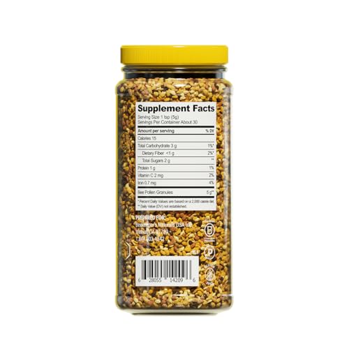 Beekeeper's Naturals - 100% Raw Bee Pollen Granules, Natural Preserved Enzymes, Source of Vitamin B, Minerals, Amino Acids & Protein - Paleo & Keto Friendly, Gluten Free (5.2 oz)