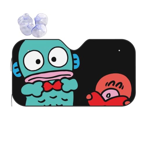 車用サンシェード ハンギョドン アニメキャラクター フロントサンシェード 日除け 軽自動車 吸盤 UVカット 車窓日よけ 紫外線カット 日焼け防止 簡単取り付け 車用品 2サイズ選択 130x70cm ZYZ131