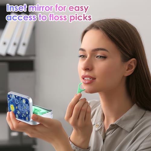 Image of Gerkia Dental Floss Portable Case, Easy to Store Floss Picks of Various Sizes, Portable Dental Floss Dispenser is Perfect for Travelling, Hotels, Dinners, Appointments.Paintings