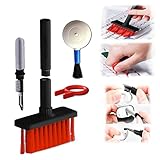 🧹⌨️Kit de limpiador teclado multifuncional 5 en 1: el keyboard cleaner está equipado con cerdas de nailon, esponja flocada, cepillo de alta densidad, punta de metal y extractor de teclas, limpiador de teclado diseño oculto de dos extremos, para satisfacer diversas necesidades de limpieza. Cepillo teclado polvo oculto del teclado, limpia teclados así como polvo dentro de la caja de carga inalámbrica de los auriculares y el orificio de sonido.