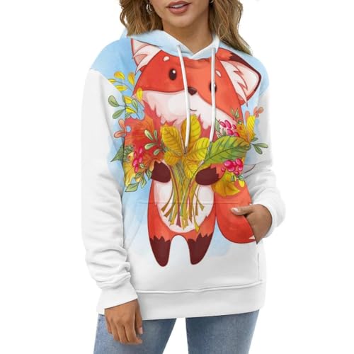 Sweat À Capuche Renard Caricatural UMENG pour Vos Sorties - 5