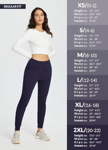 Image of BALEAF Women's Fleece Lined Joggers Water Resistant Thermal Hiking Pants Sweatpants Track Pants Winter Clothes Running Gear