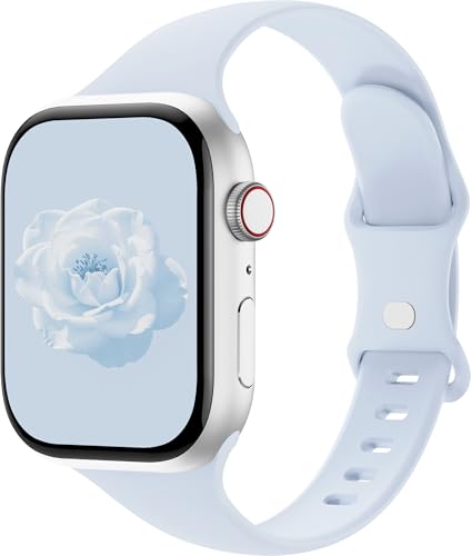 Image of Thin Silicone Band Compatible with Apple Watch 41mm 38mm 40mm 46mm 45mm 42mm 44mm, Slim Narrow Replacement Sport Strap Wristband for iWatch Series 11 10 9 8 7 6 5 4 SE Ultra 3 2 1 Women Men