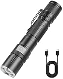 Ciwuzxs DT009 LED Flashlight Rechargeable, 1500 High Lumens Flash Light, Tactical Flashlight IP68 Waterproof with 5 Mode, EDC Handheld Flashlight for Hiking, Camping, Emergency(Battery Included)